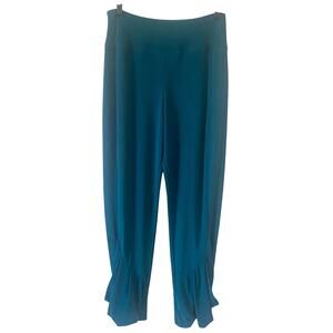 SYMPLI The Best CANADA Slinky Stretch Pants Ruched Hem in Cyan Blue Size 8